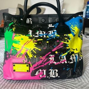 L.A.M.B Gwen Stefani Paint Splattered Weekender Tote